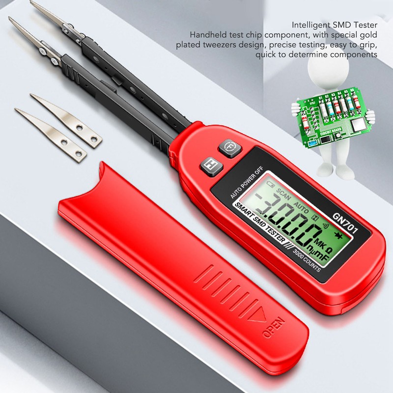 SMD Tester High Accuracy Gold Plated Tweezers Diode Resistance Capacitance