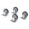 4 x Swivel Castors with Mounting Plate - 100mm -