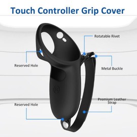 VR Touch Controller Grip Cover Compatible with Meta Quest Pro, Handle Protective Sleeve Protector with Adjustable Knuckle Strap for VR Accessories