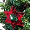 Mirrored Red Star of David Christmas Tree Decoration - Pack