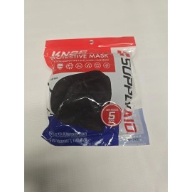 kn95 SupplyAID 5-Pack KN95 Protective Face CE/ECM Certified GB2626 Standard Black
