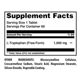 Amazing Nutrition L-Tryptophan Dietary Supplement - Natural Sleep Aid Supplements with 1000 mg of Free Form L Tryptophan - For Stress Relief,...      