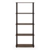 Furinno Turn-N-Tube 5-Tier Multipurpose Shelf Display Rack, Classic, Walnut/Brown
