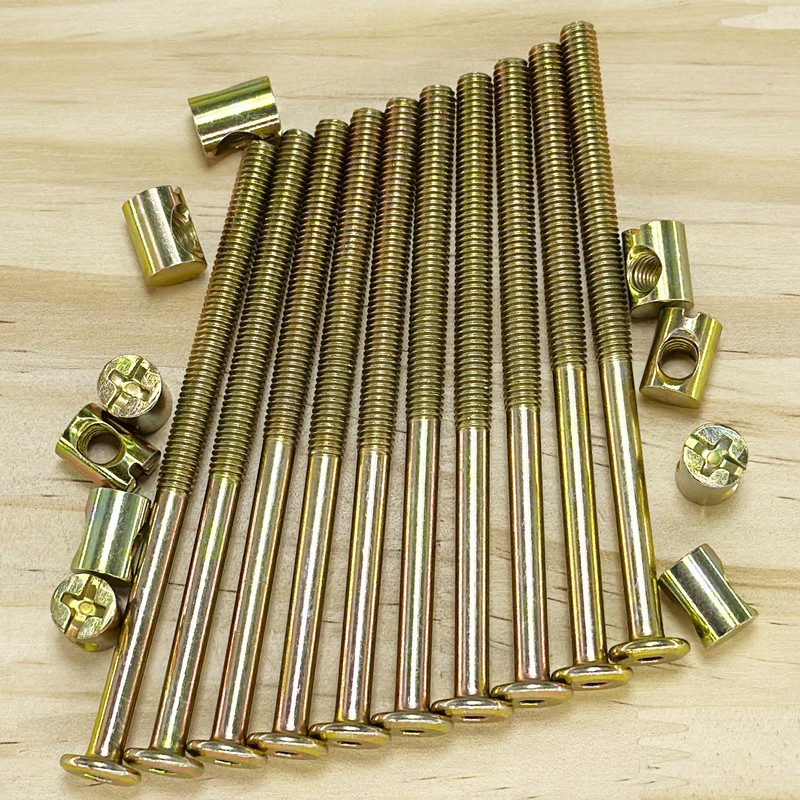 10-Set M6 Furniture Bolt and Nut Kit, Hex Socket Bed