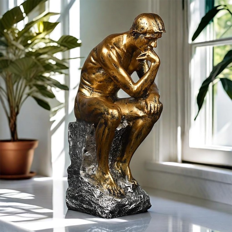 Resin The Thinker Thinking Man Statue Sculpture Frgurine Gift for