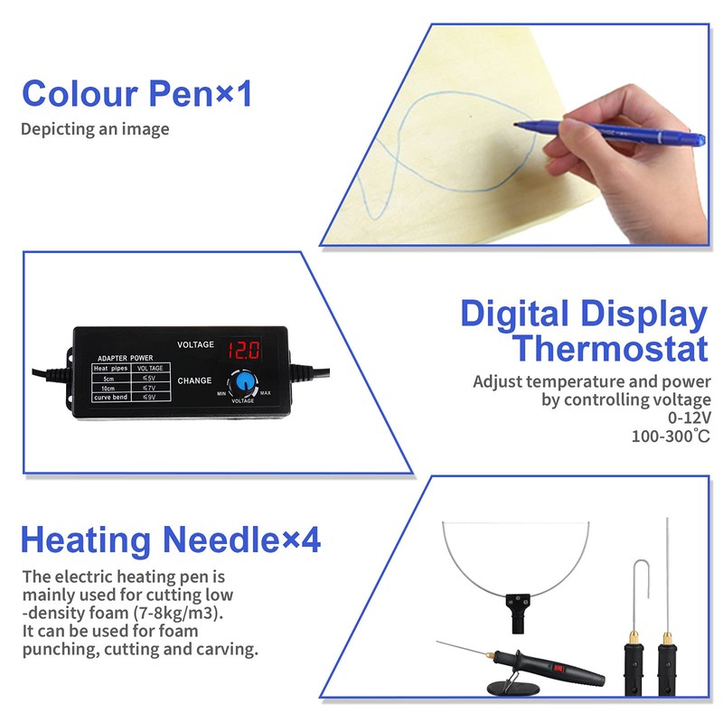 4 in 1 Foam Cutter Set with Digital Voltage Controller,