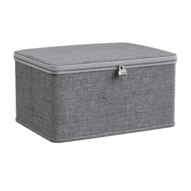 Lockable Storage Box with Lock with Lid Fabric Integrated PP Plate Provides Additional Protection Against Moisture and Dust 30 x 20 x 14 cm