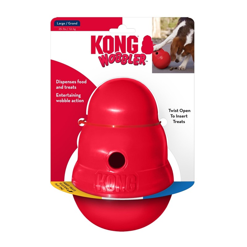 KONG Wobbler - Interactive Dog Toy for Treat Dispensing -