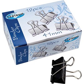 CENTRUM 41 mm Binder Clip – Schwarz/Silber (12 Stück)