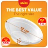 Shefa Pack of 100 White Bowls - Plastic Bowls for