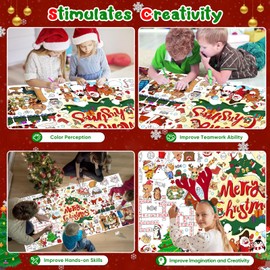 DDMY Merry Christmas Giant Coloring Poster, 72 x 35.5 Inch Versatile Drawing Paper Coloring Table Cover, Kids Art Crafts Coloring Poster Perfect for School Party/Kids Party/Special Events Decoration