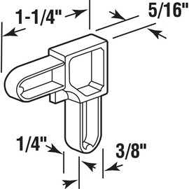 Make-2-Fit PL 14335 Plastic Screen Corner, 1/4 In., Gray (20 Pack)