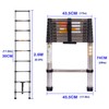 8.5 Ft Stainless Steel Telescoping Ladder Telescopic Extension Ladder Lightweight