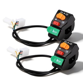 Oumefar 2 Piezas 3 en 1 Bicicleta Eléctrica Scooter Motocicleta Interruptor Universal Manillar Luz Señal de Bocina Interruptor de Control Kit para Bicicletas Eléctricas Scooters