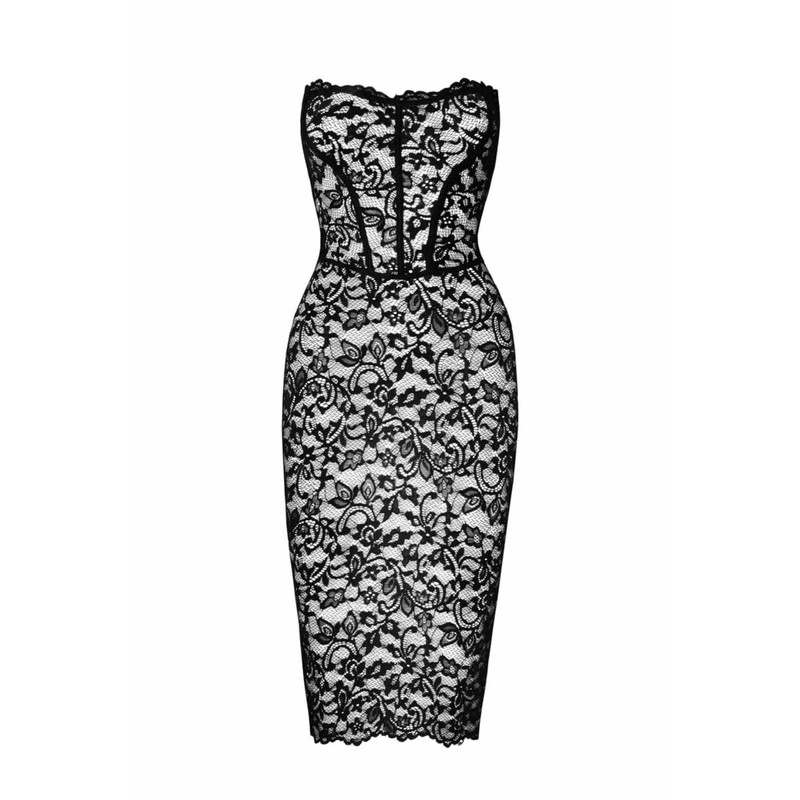 Catalyst F301 Dentelle Robe Corset - 3XL - Black