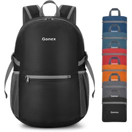 Gonex 30L Ultra Lightweight Packable Daypack Handy Foldable Camping Outdoor Travel Cycling Backpack(Black)