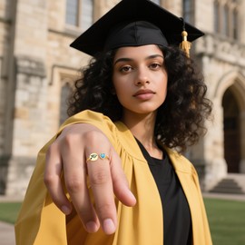 Btysun Nurse Graduation Gifts, July Birthday Gifts for Women Open Grad Cap Ruby Ring Prek Nurse Graduation Gift Gold Rings with Birthstone Girlfriend Daughter Birthday Gift July Birthstone Jewelry