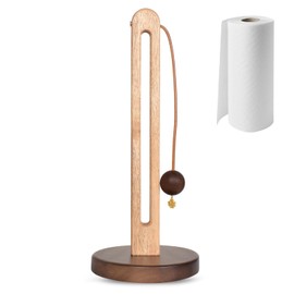 U-Shaped Wooden Kitchen Roll Holder, Standing Acacia Wood, Paper Towel Holder Made of Wood with Non-Slip Base, Holder Kitchen Roll for Kitchen, Dining Table, Worktop Organisation