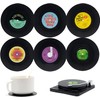 6Pcs Vinyl Record Cup Mat Retro Vinyl Drink Coasters,Record Coasters