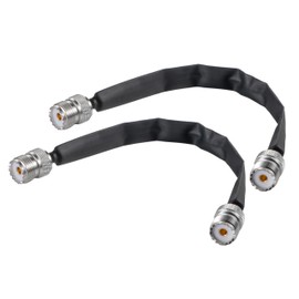 eifagur 2PCS Door/Window Pass Through Flat Coaxial Cable 50 Ohm SO239 UHF Female to UHF Female Pigtail Cable