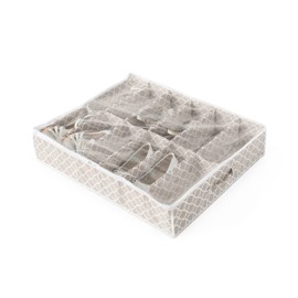 Compactor Underbed Shoe Storage Bag, Anti-Dust, Madison Range, Taupe/White, Polypropylene and EVA, 76 x 60 x H15cm, RAN7469, Non-Woven 75G | Printing By Machine