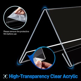 Set of 12 Acrylic Name Plates for Desks 3.15" x 7.87", V-Shape Tent Name Plate Display Clear Name Tent Holders for Office, School Classroom, Home, Conference, Meeting Rooms