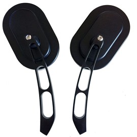 MotorToGo 1Pair Black Magnum Oval Head Teardrop Stem Motorcycle Mirrors Compatible for 2020 Honda Rebel 300 CMX300 ABS