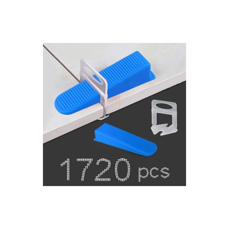 Tile Leveling System 1/16”Kit 1400pcs Tile Leveler Spacers Clips +320pcs