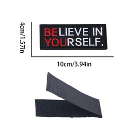 4PCS Believe in Yourself Embroidered Patches Embroidered Tactical Patch Sew on Patches Funny Morale Biker Applique Fastener Hook Loop Emblem for Clothing Jackets Jeans Bag Backpacks Hats Decorations