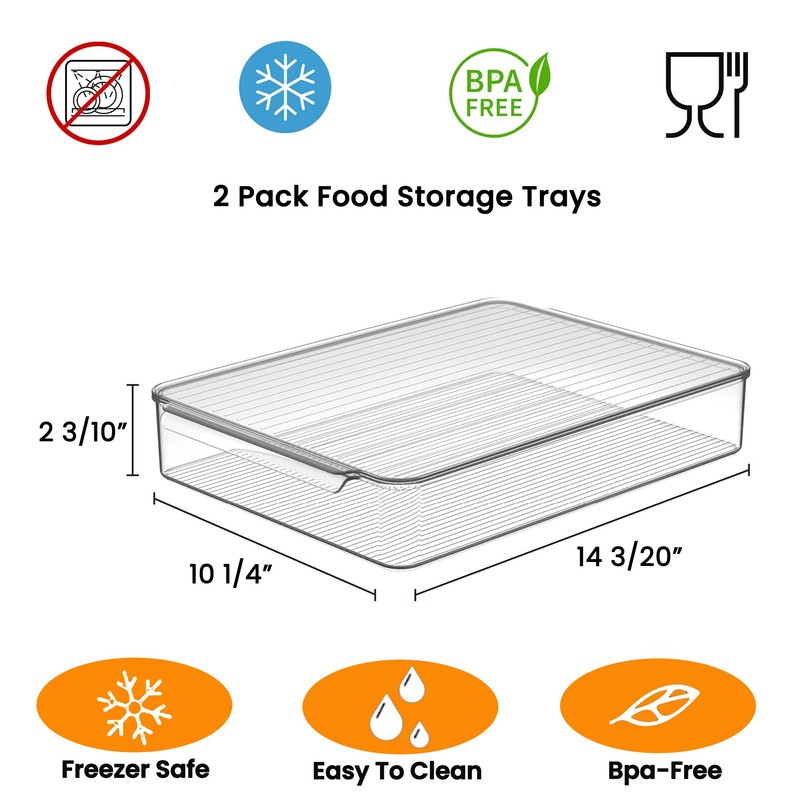 vacane 2 Pack Deli Meat Container for Fridge, Bacon Container