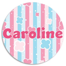 Kiwi Gifts Caroline - Circle Sticker Decal 3 Inch - Name Tag Water Bottle School Supplies