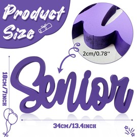 Senior 2025 Wooden Sign Purple Graduation Senior Photo Props Graduation Decorations Class of 2025 Table Centerpiece Senior 2025 Word Sign for 2025 Graduation Party Decorations Supplies