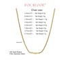 FOCALOOK Gold Rope Chain Herringbone Necklace Womens Mens 2mm 20inch