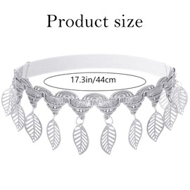 JEWEKY Silver Thigh Chain Leaf Garter Leg Chain Jewelry for Women