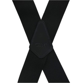 CTM Men's Elastic Side Clip Metal Swivel Hook Trucker Suspenders, Black