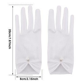 Satin Gloves for Women - Wrist Length Opera Wedding Banquet Dress Gloves for Dinner Party