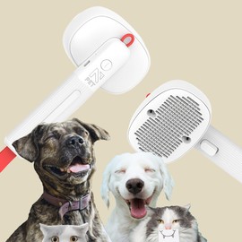 Pet Brush; FurPal MultiFunctional Pet Brush: Groom with negative Ionic Technology, deshed your pet with vibrating comfort massage. Perfect for dogs & cats!