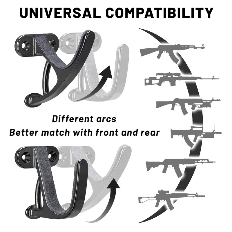 LOIUO Gun Rack Storage Wall Mount Rifles Shotgun Hooks Horizontal