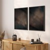 SIGNFORD Framed Canvas Print Wall Art Set Moody Dark Abstract