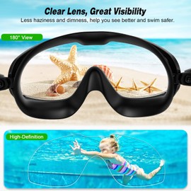 Nearsighted Swim Goggles Short Sighted Swim Goggles Big Framed Nearsighted Swimming Goggles for Adult Men Women Kids