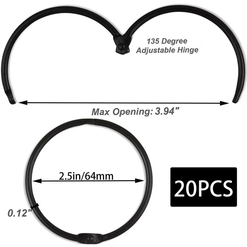 20Pack Shower Curtain Rings,Rust Proof Decorative Metal Circular Shower Curtain