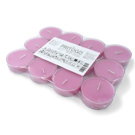 Pritogo Maxi Scented Tea Lights (Pack of 12) Plastic Cover 4 Hours Burning Time Tea Lights XXL Diameter 5.8 x 2.3 cm
