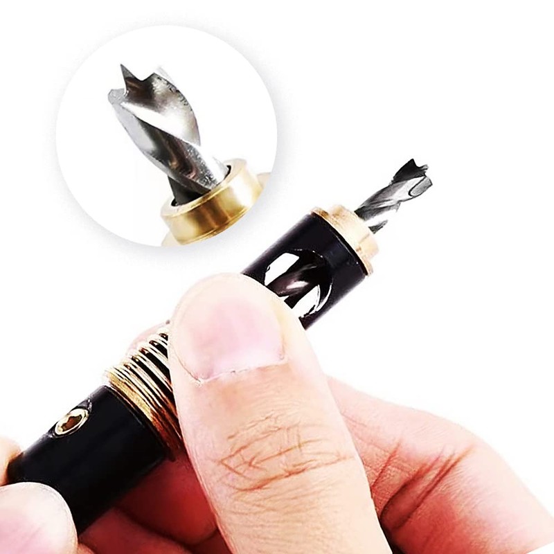 Door Hinge Drill Bit, Self-Centering Hinge Drill Bit Set 2pcs,