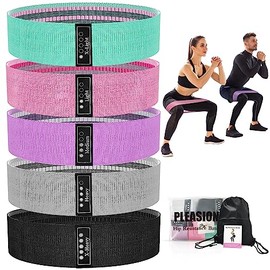 Bandas de resistencia de tela para entrenar, bandas de 5 niveles para mujeres y hombres, bandas de entrenamiento de tela para ejercicios de...        
