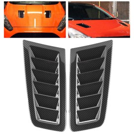 2 Pieces Car Hood Ventilation Openings Universal Slat Hood Car Exterior Parts Car Trim Air Hood Ventilation Hood for Focus RS MK2 (Carbon Fibre)