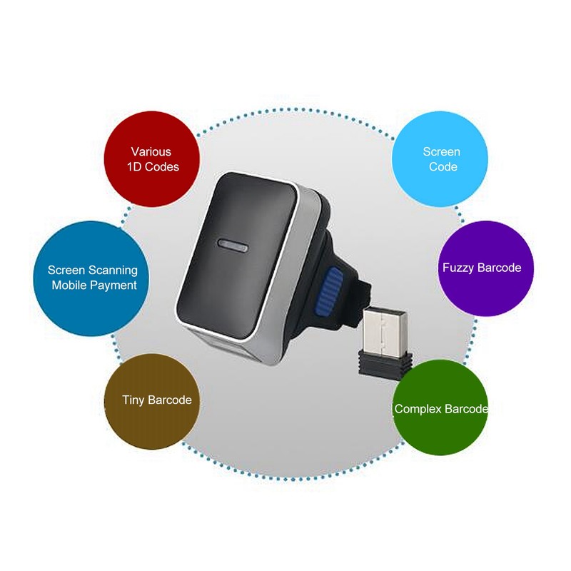 1D Bluetooth Wearable Ring Barcode Scanner 270 Degree Rotation 3