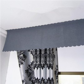 Customized Blackout Curtains Self-Adhesive Simple Valances 100% Light Blocking for Bedroom Living Room Top Window Shade Cover for Home & Apartment (Dark Grey, 51" W x 13" L (Pack of 1))