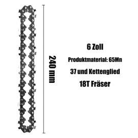 Pack of 5 Saw Chains, 6 Inch Chainsaw Chain, 1/4 Inch 1.1 mm 37 Link Chain, Universal Chain for All 6 Inch Mini Chainsaws for Horticulture, Agriculture, Tree Cutting