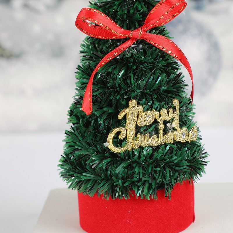 Jylucky 4PCS Mini Christmas Tree, Tabletop Small Christmas Tree Decorations,