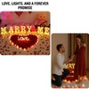 LED Marry Me Light Up Letters with Rose Petals, Love